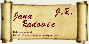Jana Radović vizit kartica